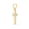 10K Gold 1/20 CT. T.W. Lab-Grown Diamond Square Cross Necklace Charm