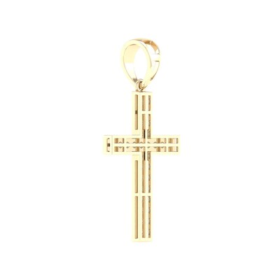 14K Gold Plated 1/4 CT. T.W. Lab-Grown Diamond Cross Necklace Charm