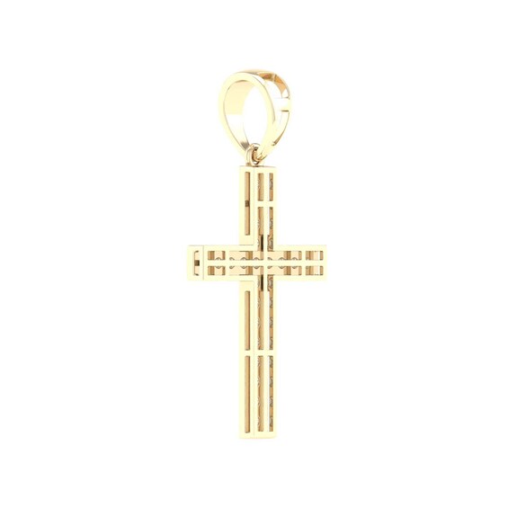 14K Gold Plated 1/4 CT. T.W. Lab-Grown Diamond Cross Necklace Charm