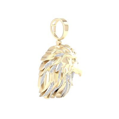14K Gold Plated 1/3 CT. T.W. Lab-Grown Diamond Eagle Head Necklace Charm