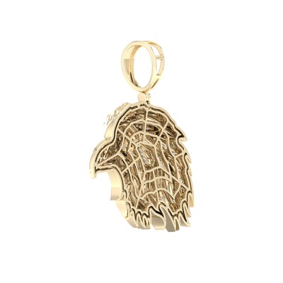 14K Gold Plated 1/3 CT. T.W. Lab-Grown Diamond Eagle Head Necklace Charm