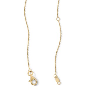 14K Gold Plated 1/8 CT. T.W. Lab-Grown Diamond Open Flower Pendant - 16" + 2"