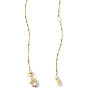 14K Gold Plated 1/8 CT. T.W. Lab-Grown Diamond Open Flower Pendant - 16" + 2"