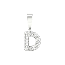 Sterling Silver 1/20 CT. T.W. Lab-Grown Diamond Initial Necklace Charm