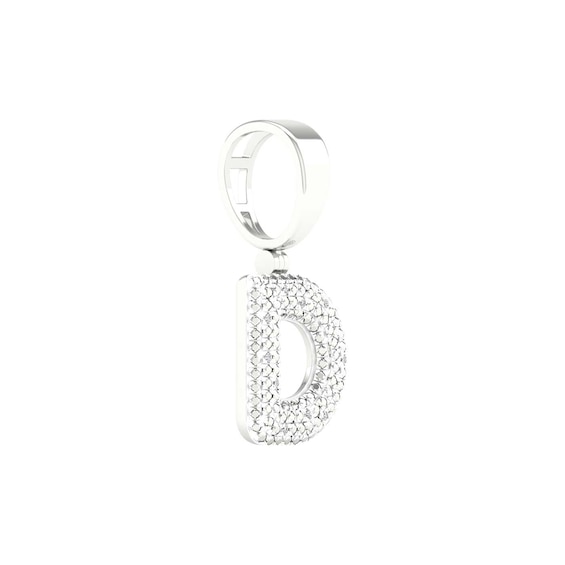 Sterling Silver 1/20 CT. T.W. Lab-Grown Diamond Initial Necklace Charm