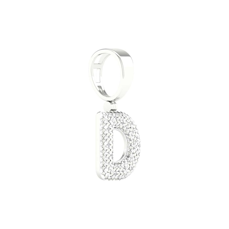 Main Image 2 of Sterling Silver 1/20 CT. T.W. Lab-Grown Diamond Initial Necklace Charm
