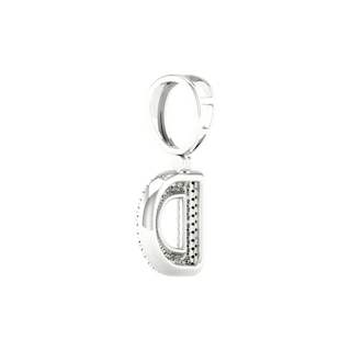 Sterling Silver 1/20 CT. T.W. Lab-Grown Diamond Initial Necklace Charm