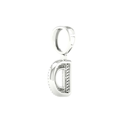 Sterling Silver 1/20 CT. T.W. Lab-Grown Diamond Initial Necklace Charm