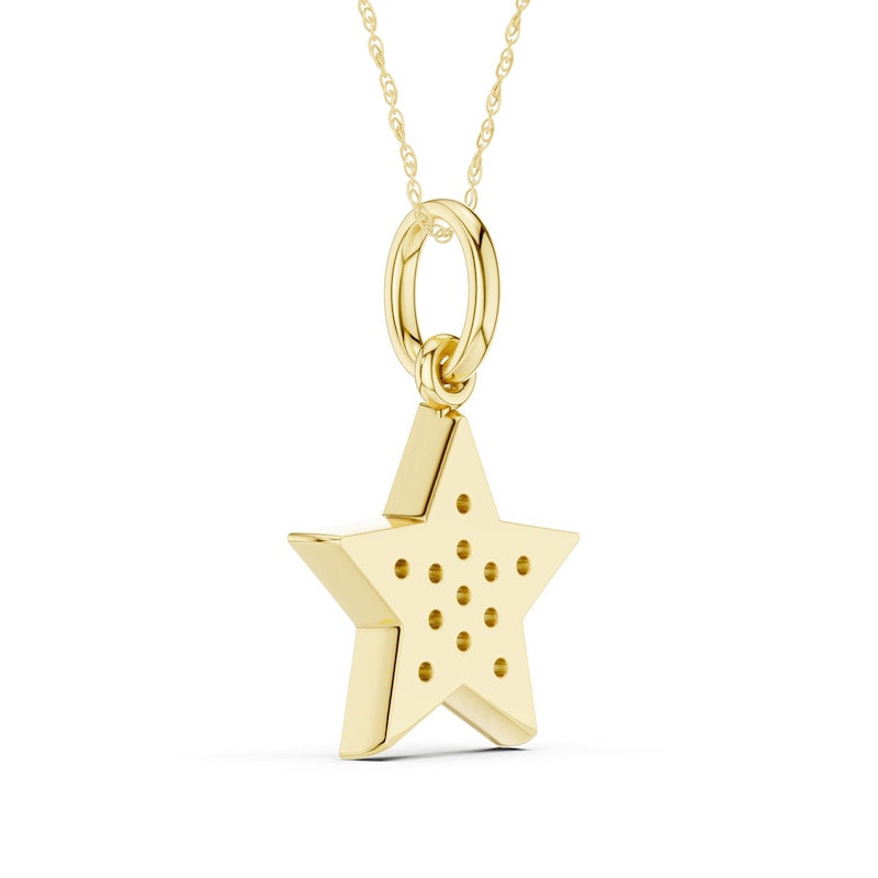 Main Image 3 of 10K Gold 1/20 CT. T.W. Lab-Grown Diamond Star Two-Tone Pendant - 16" + 2"