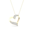 Thumbnail Image 1 of 14K Gold Plated 1/8 CT. T.W. Lab-Grown Diamond Twisted Heart Pendant - 16" + 2"