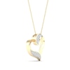 Thumbnail Image 2 of 14K Gold Plated 1/8 CT. T.W. Lab-Grown Diamond Twisted Heart Pendant - 16" + 2"
