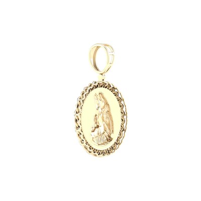 14K Gold Plated 1/5 CT. T.W. Lab-Grown Diamond Mary and Jesus Necklace Charm
