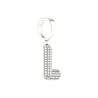 Sterling Silver 1/20 CT. T.W. Lab-Grown Diamond Initial Necklace Charm