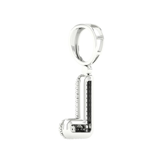Sterling Silver 1/20 CT. T.W. Lab-Grown Diamond Initial Necklace Charm