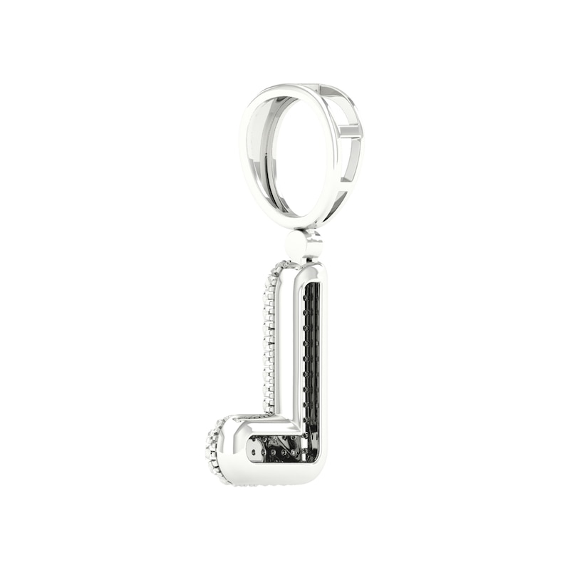Main Image 3 of Sterling Silver 1/20 CT. T.W. Lab-Grown Diamond Initial Necklace Charm