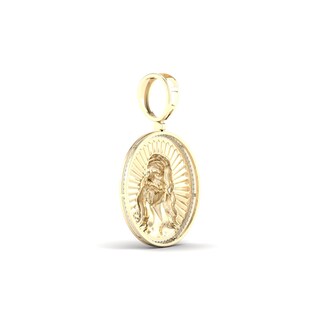 14K Gold Plated 1/10 CT. T.W. Lab-Grown Diamond Jesus Medallion Necklace Charm