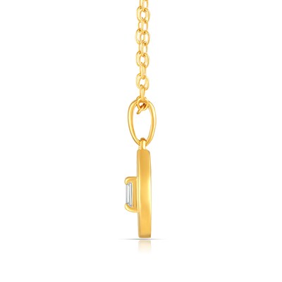 14K Gold Plated 1/8 CT. T.W. Lab-Grown Diamond Emerald Medallion Pendant - 16" + 2"