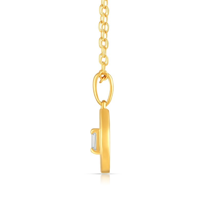 Main Image 3 of 14K Gold Plated 1/8 CT. T.W. Lab-Grown Diamond Emerald Medallion Pendant - 16" + 2"