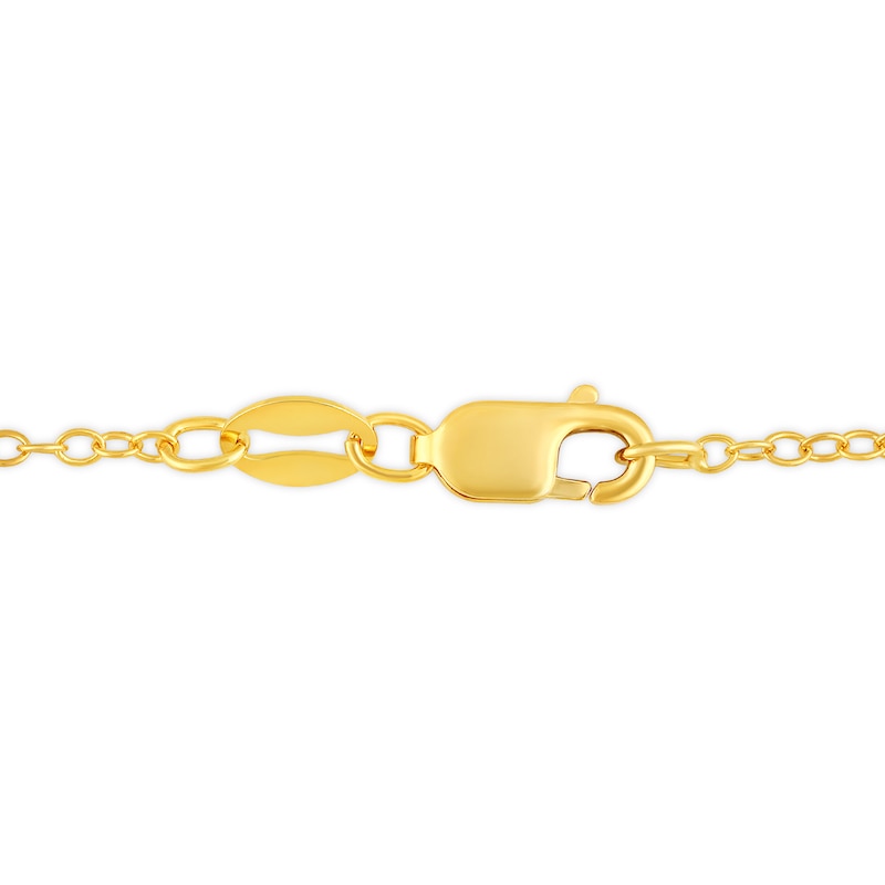 Main Image 4 of 14K Gold Plated 1/8 CT. T.W. Lab-Grown Diamond Emerald Medallion Pendant - 16" + 2"
