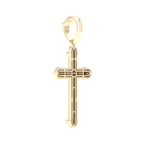 10K Gold 1/4 CT. T.W. Lab-Grown Diamond Cross Necklace Charm