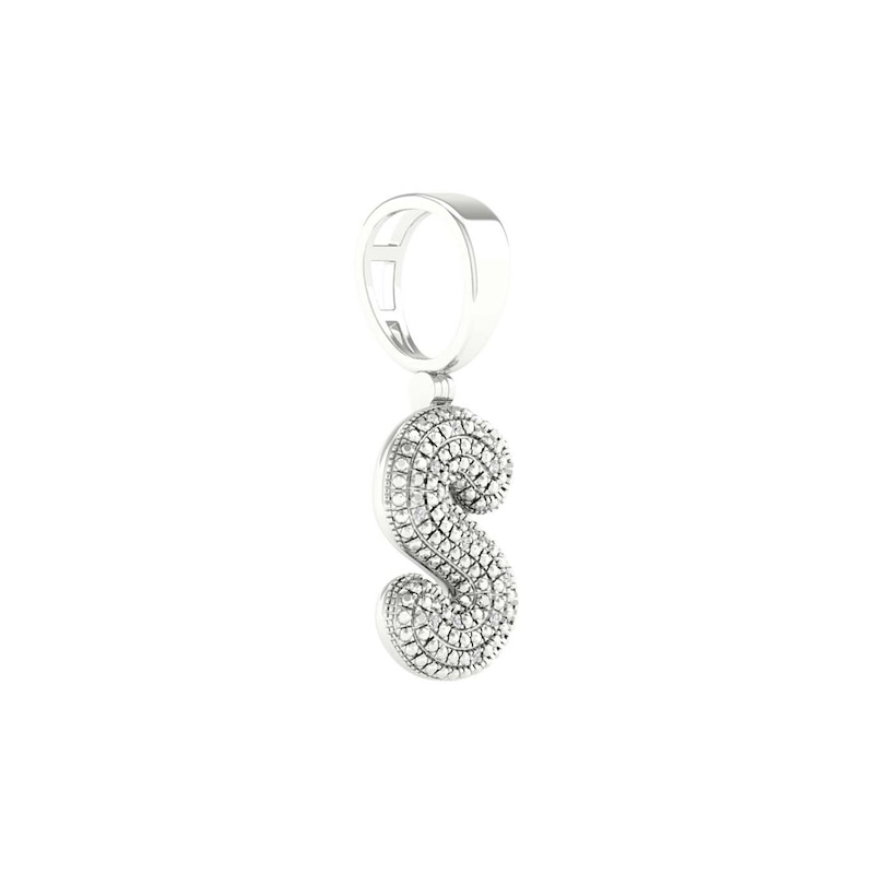 Main Image 2 of Sterling Silver 1/20 CT. T.W. Lab-Grown Diamond Initial Necklace Charm