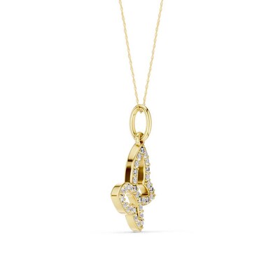 10K Gold 1/10 CT. T.W. Lab-Grown Diamond Open Butterfly Pendant - 16" + 2"