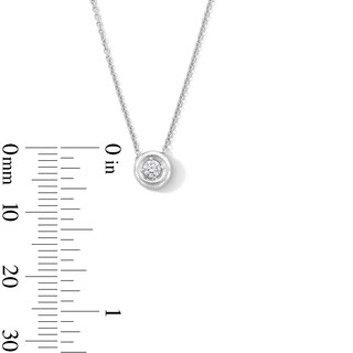 Sterling Silver 1/10 CT. T.W. Lab-Grown Diamond Round Solitaire Pendant - 16" + 2"
