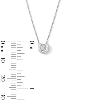 Sterling Silver 1/10 CT. T.W. Lab-Grown Diamond Round Solitaire Pendant - 16" + 2"