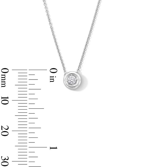 Sterling Silver 1/10 CT. T.W. Lab-Grown Diamond Round Solitaire Pendant - 16" + 2"
