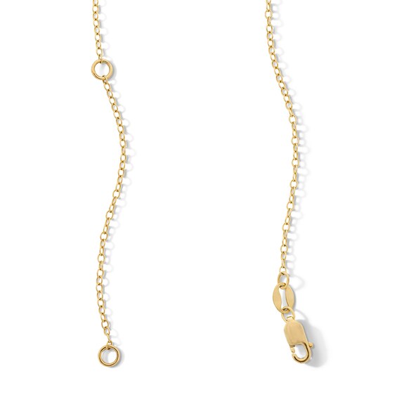14K Gold Plated 1/20 CT. T.W. Lab-Grown Diamond Moon and Star Necklace - 16" + 2"