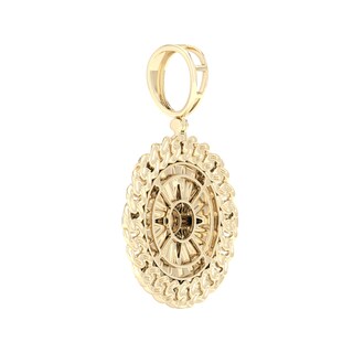 14K Gold Plated 1/5 CT. T.W. Lab-Grown Diamond Compass Necklace Charm