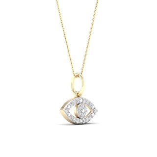 14K Gold Plated 1/10  CT. T.W. Lab-Grown Diamond Eye Pendant - 16" + 2"