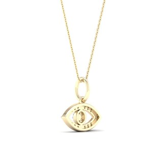 14K Gold Plated 1/10  CT. T.W. Lab-Grown Diamond Eye Pendant - 16" + 2"