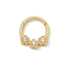 Thumbnail Image 1 of 10K Solid Gold CZ Flower Clicker Hoop - 18G 5/16"