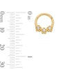 Thumbnail Image 2 of 10K Solid Gold CZ Flower Clicker Hoop - 18G 5/16"