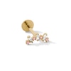 Thumbnail Image 1 of 14K Solid Gold CZ Baguette and Round Cartilage Stud - 18G 5/16"