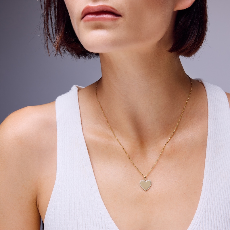 Main Image 2 of 10K Solid Gold CZ Heart Necklace Charm