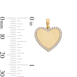 10K Solid Gold CZ Heart Necklace Charm