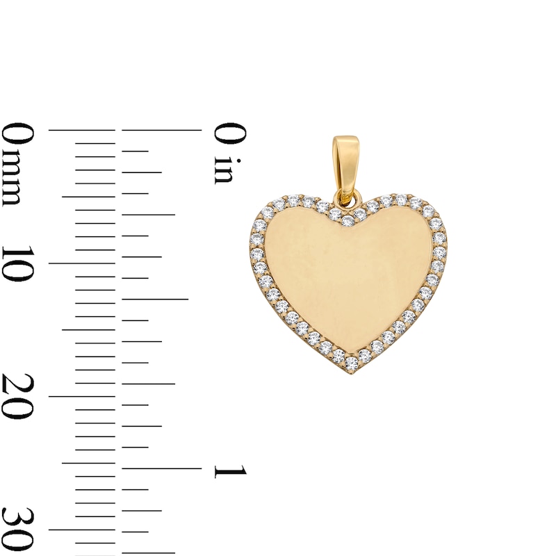 Main Image 3 of 10K Solid Gold CZ Heart Necklace Charm