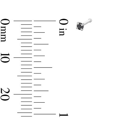 Stainless Steel Black CZ, Ball, and Hoop Nose Set - 20G
