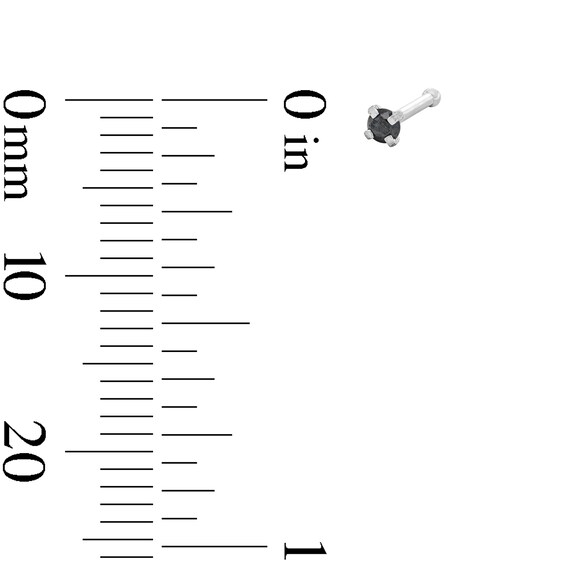 Stainless Steel Black CZ, Ball, and Hoop Nose Set - 20G