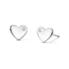 Thumbnail Image 1 of Sterling Silver CZ Polished Heart Studs