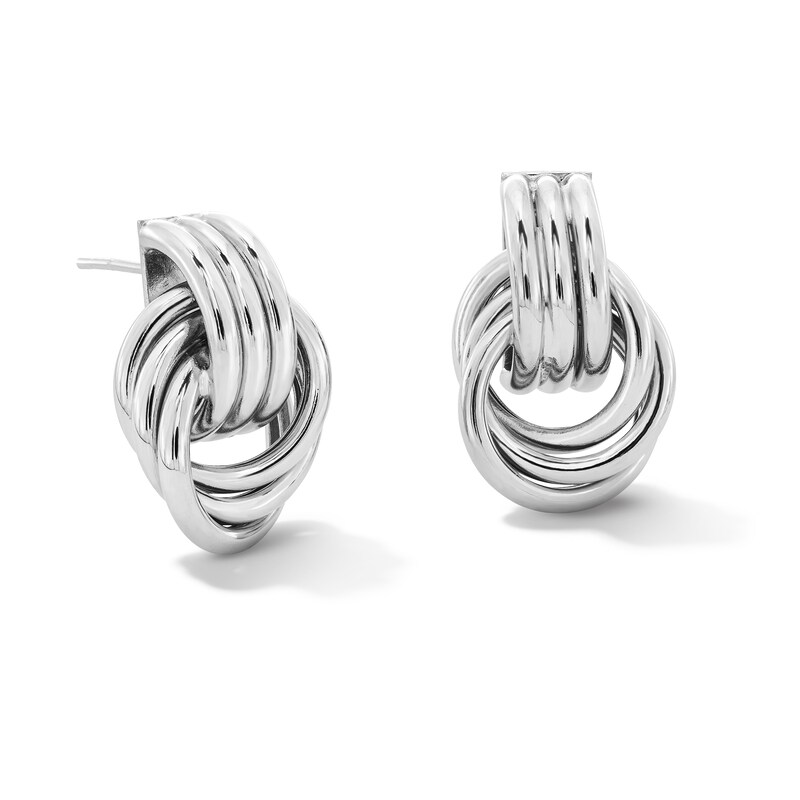 Sterling Silver Double Knot Studs