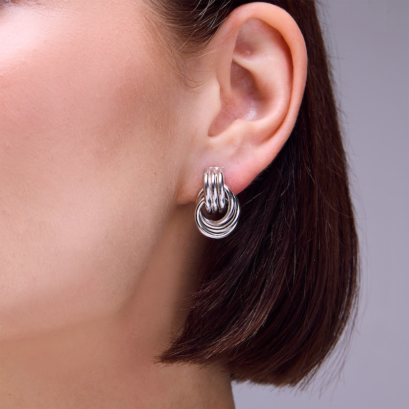 Main Image 2 of Sterling Silver Double Knot Studs