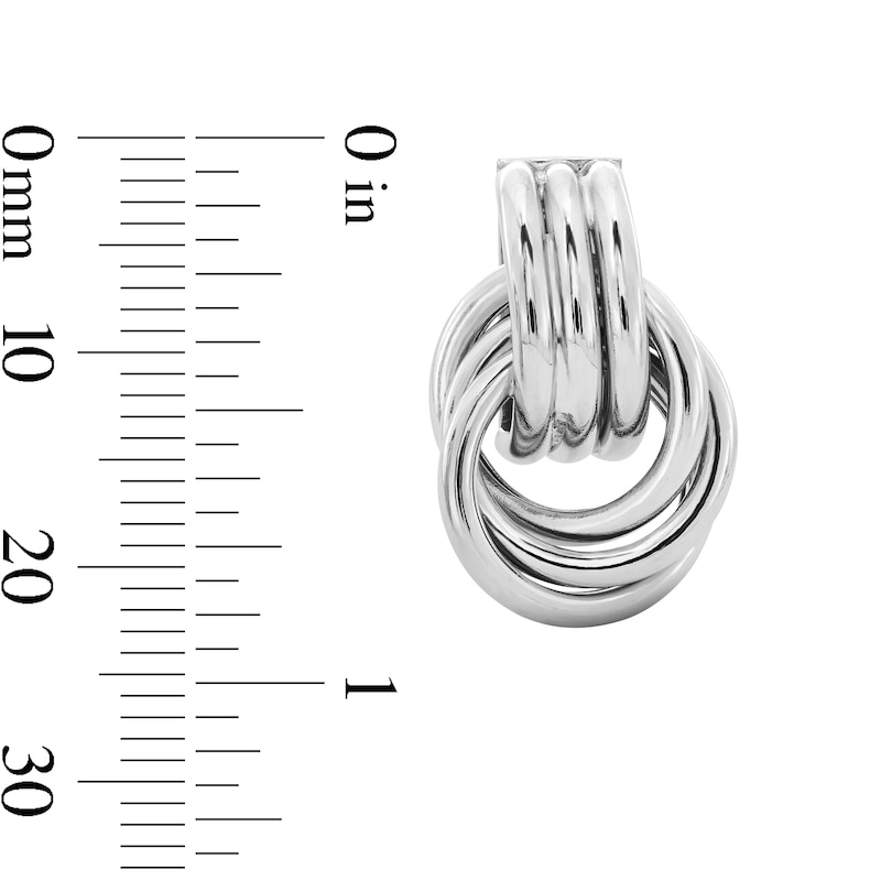 Main Image 3 of Sterling Silver Double Knot Studs