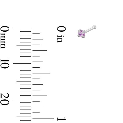 Semi-Solid Stainless Steel Pink CZ Nose Stud and Hoop Set - 20G