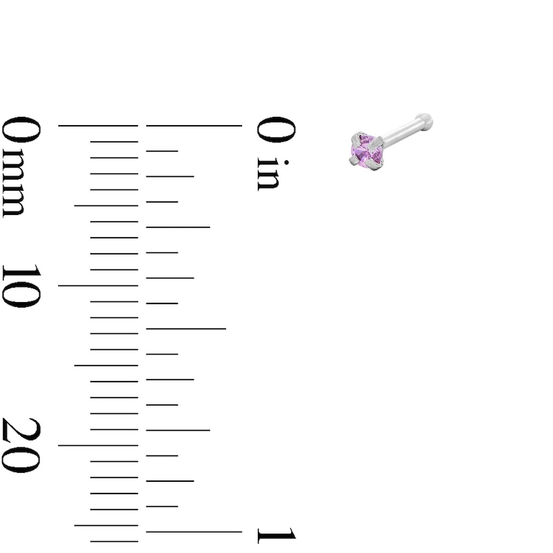Main Image 2 of Stainless Steel Pink CZ Stud, Ball Stud and Hoop Nose Set - 20G