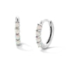 Thumbnail Image 1 of Sterling Silver Synthetic Opal Huggie Hoops