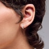 Thumbnail Image 2 of Sterling Silver Synthetic Opal Huggie Hoops