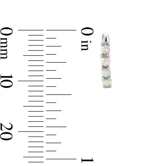 Sterling Silver Synthetic Opal Huggie Hoops